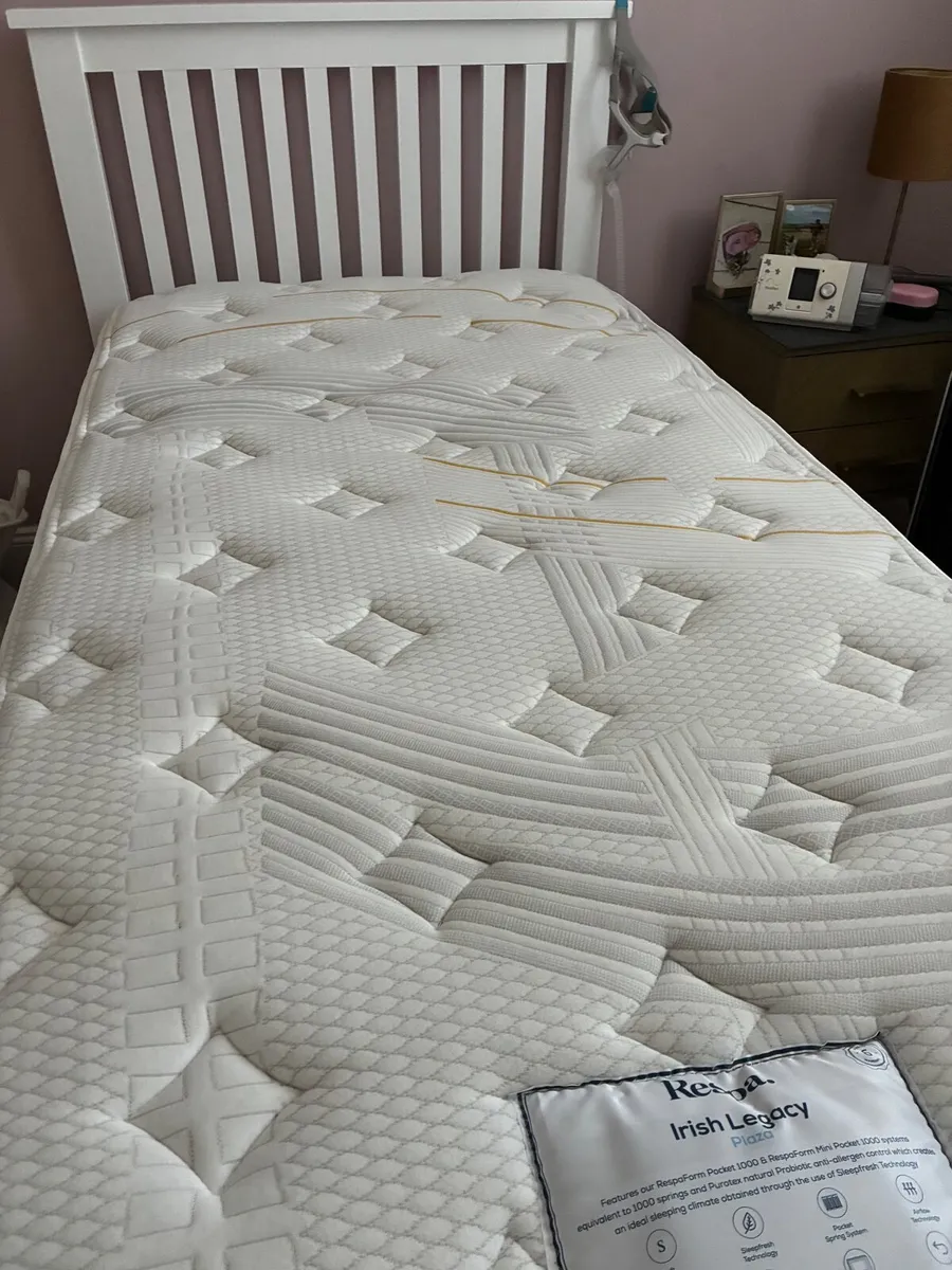 Single bed and mattress