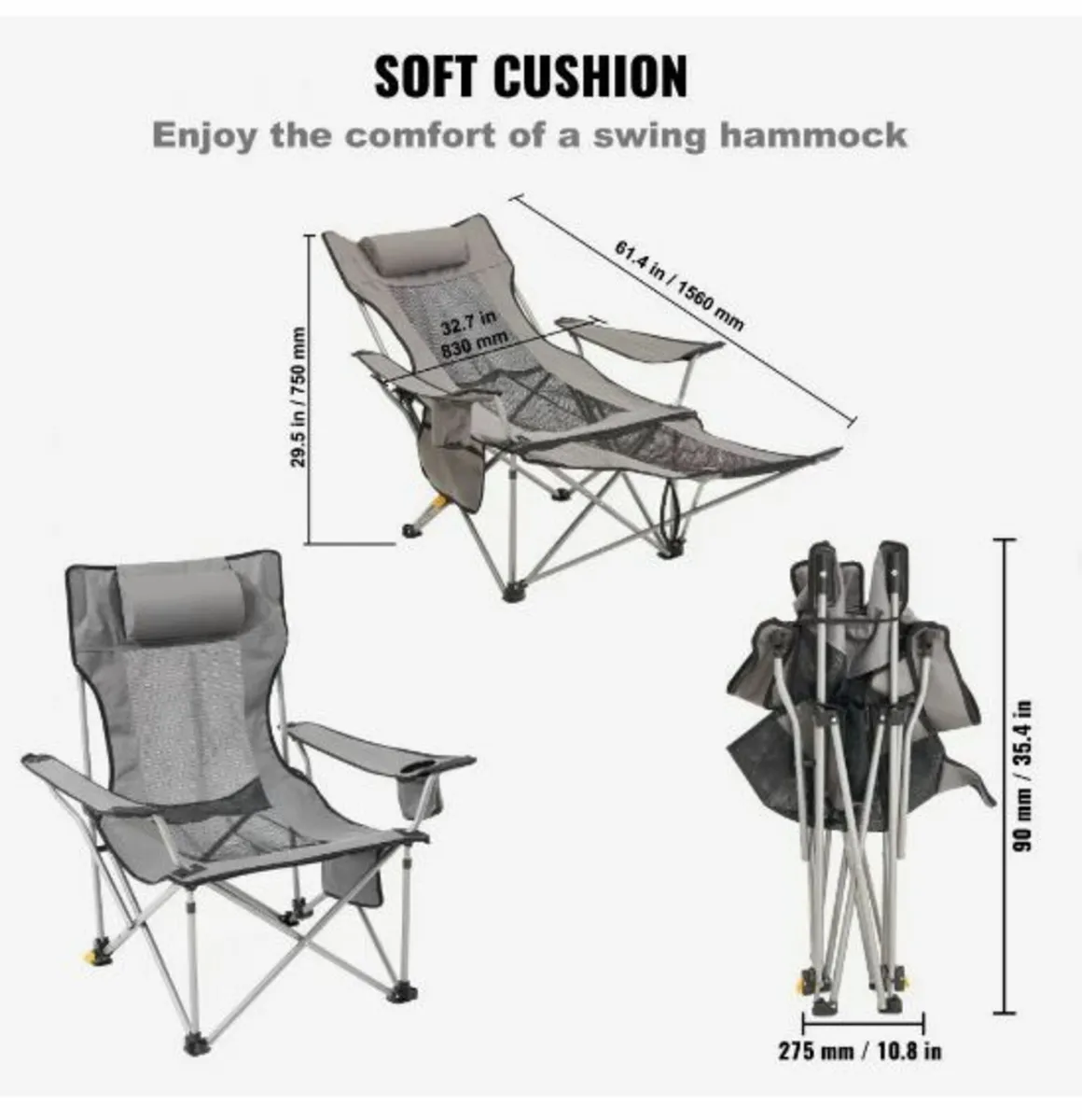 Reclining Camping Chair Folding Chair - Image 2