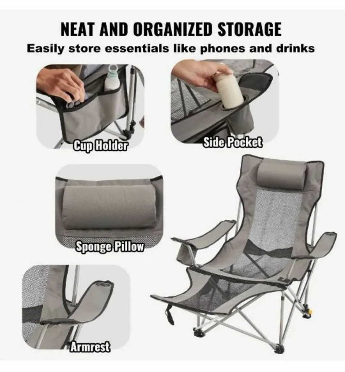 Reclining Camping Chair Folding Chair - Image 3