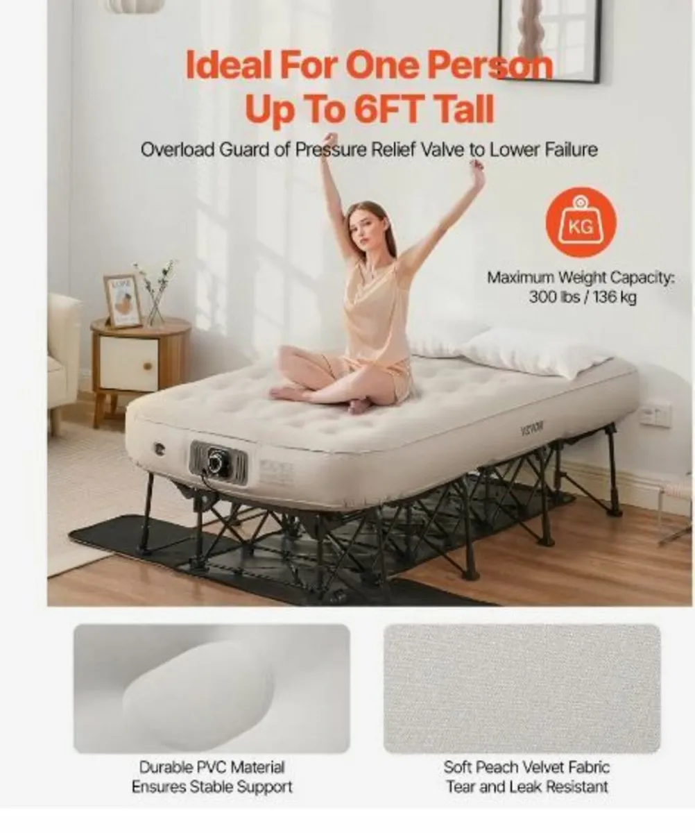 Air Mattress with Frame & Pump 1 Person - Image 2