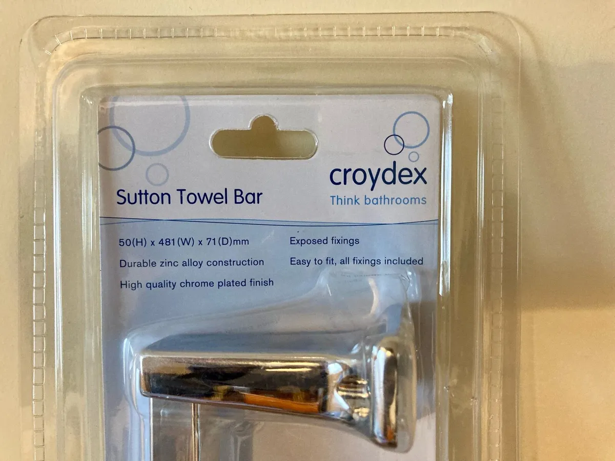 New Croydex Sutton Chrome Towel Bar - Unopened - Image 1