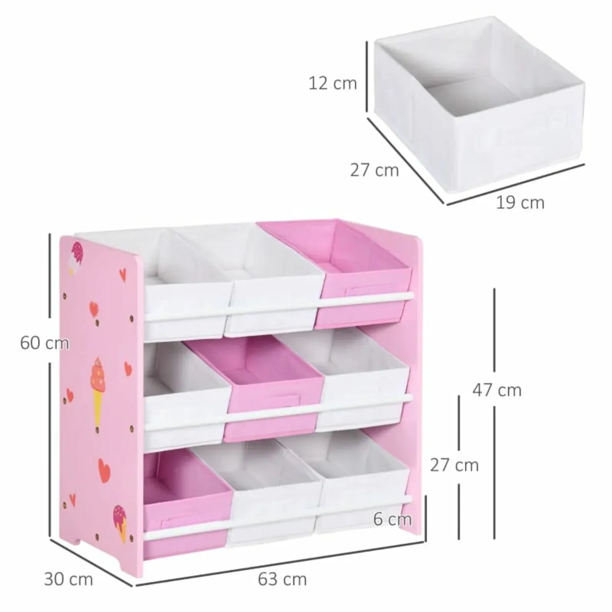 Kids Storage Rack, with Nine Removable Baskets, fo - Image 2