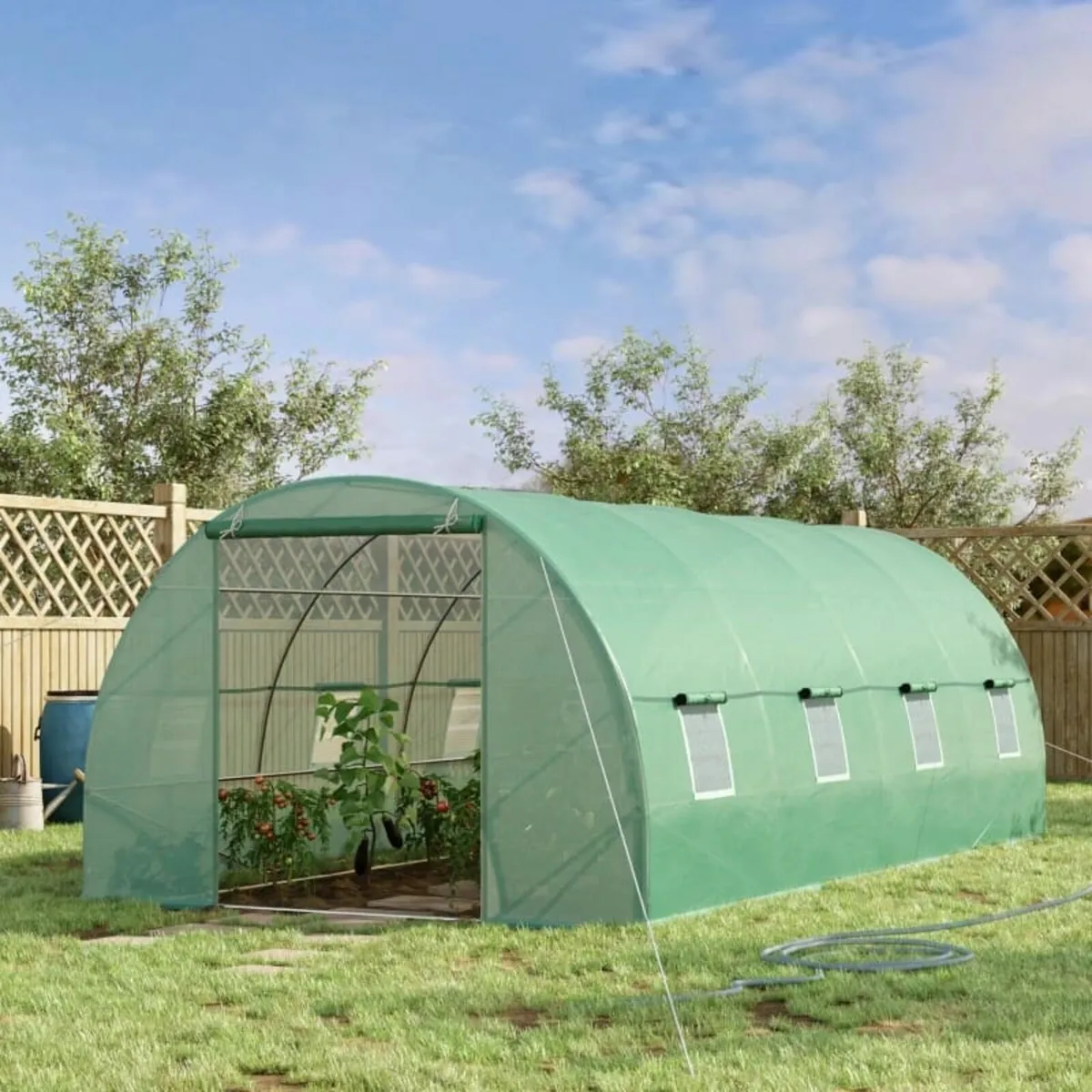 6 x 3 x 2m Walk-in Outdoor Garden Greenhouse Polyt - Image 1