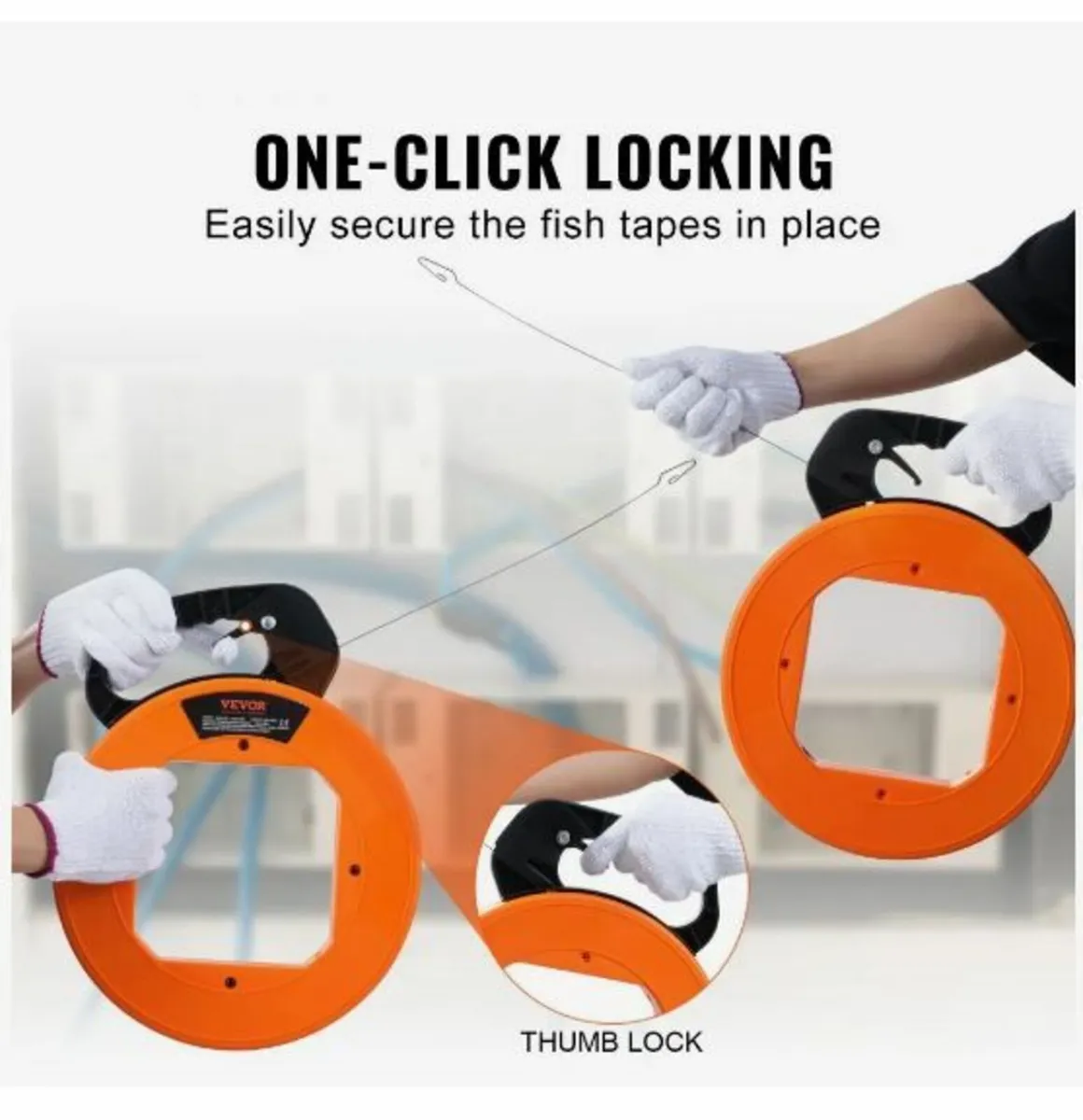 Fish Tape Wire Cable Line Puller 120ft 1/8 in Stee - Image 2