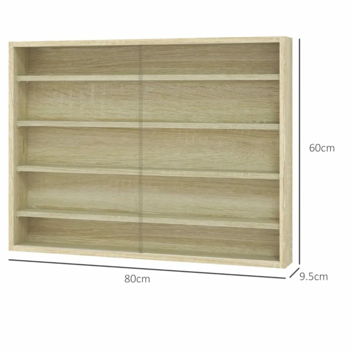 5-Tier Wall Display Shelf Unit Cabinet w/ 4 Adjust - Image 2