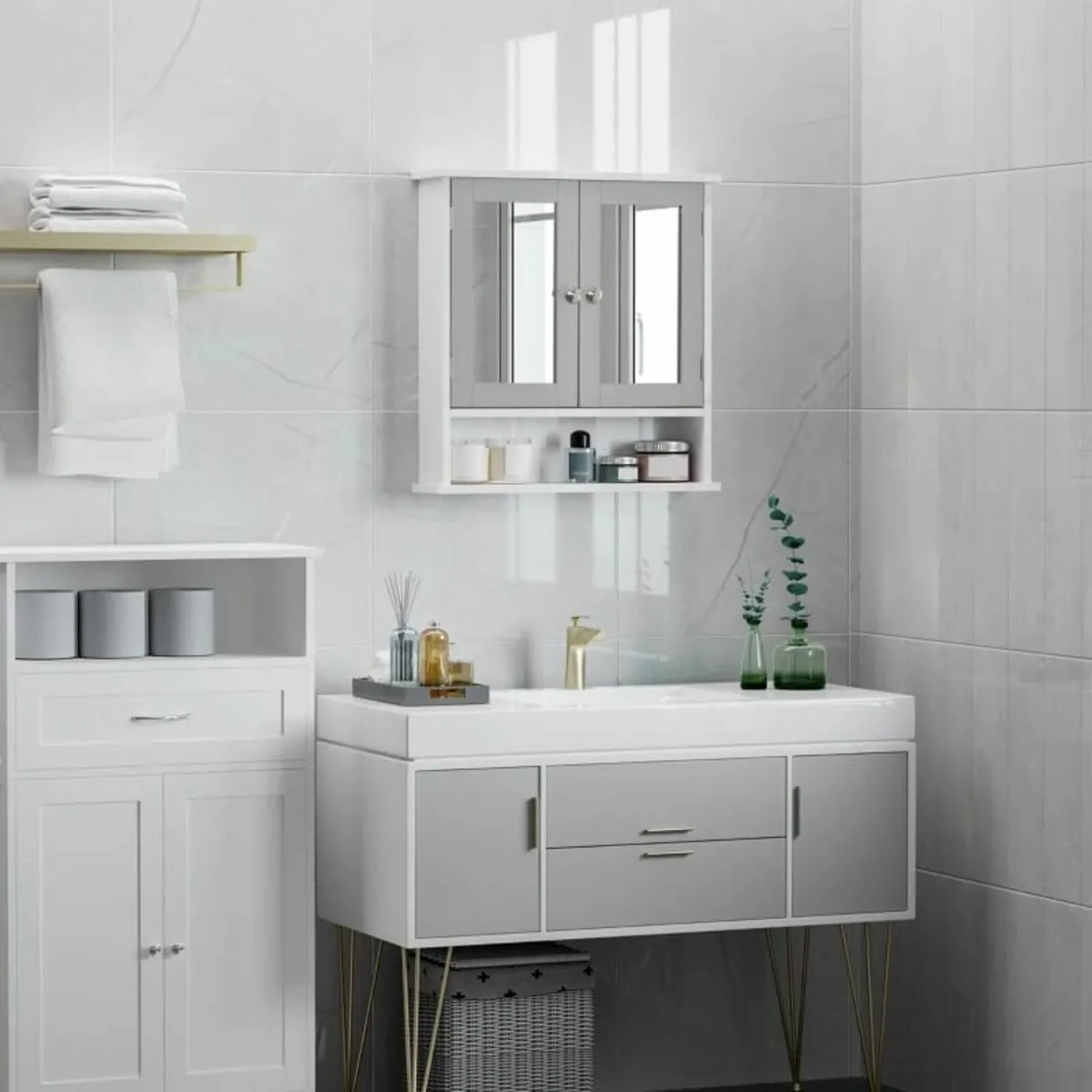 Mirror Cabinet Wall Mounted with Double Mirrored D - Image 3