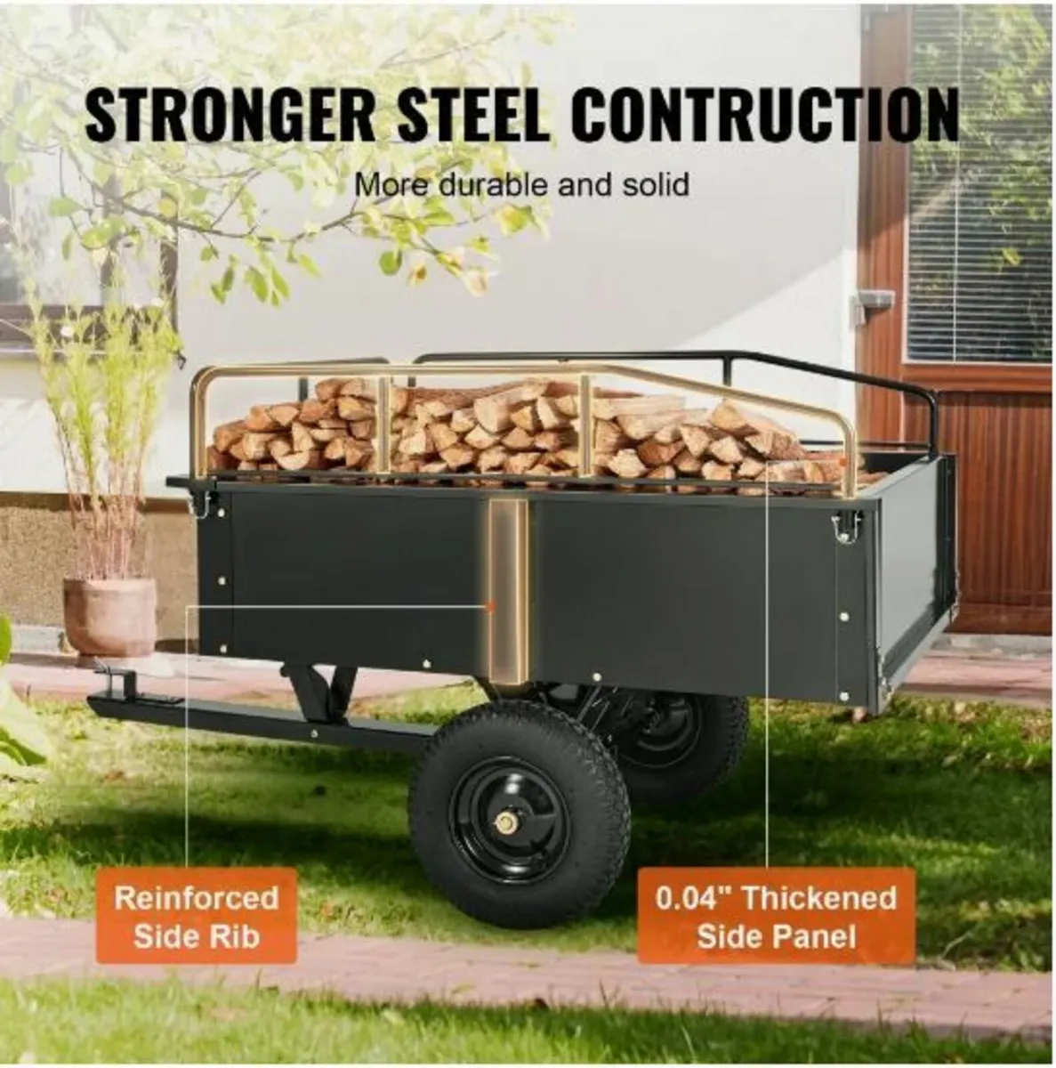 Heavy Duty ATV Trailer Steel Dump Cart - Image 3