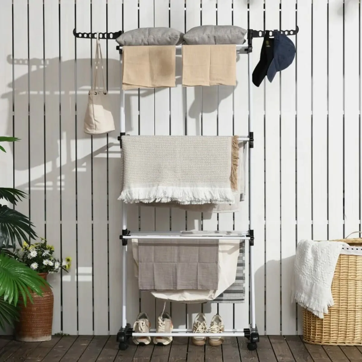 Foldable Clothes Drying Rack, 4-Tier Steel Garment - Image 3