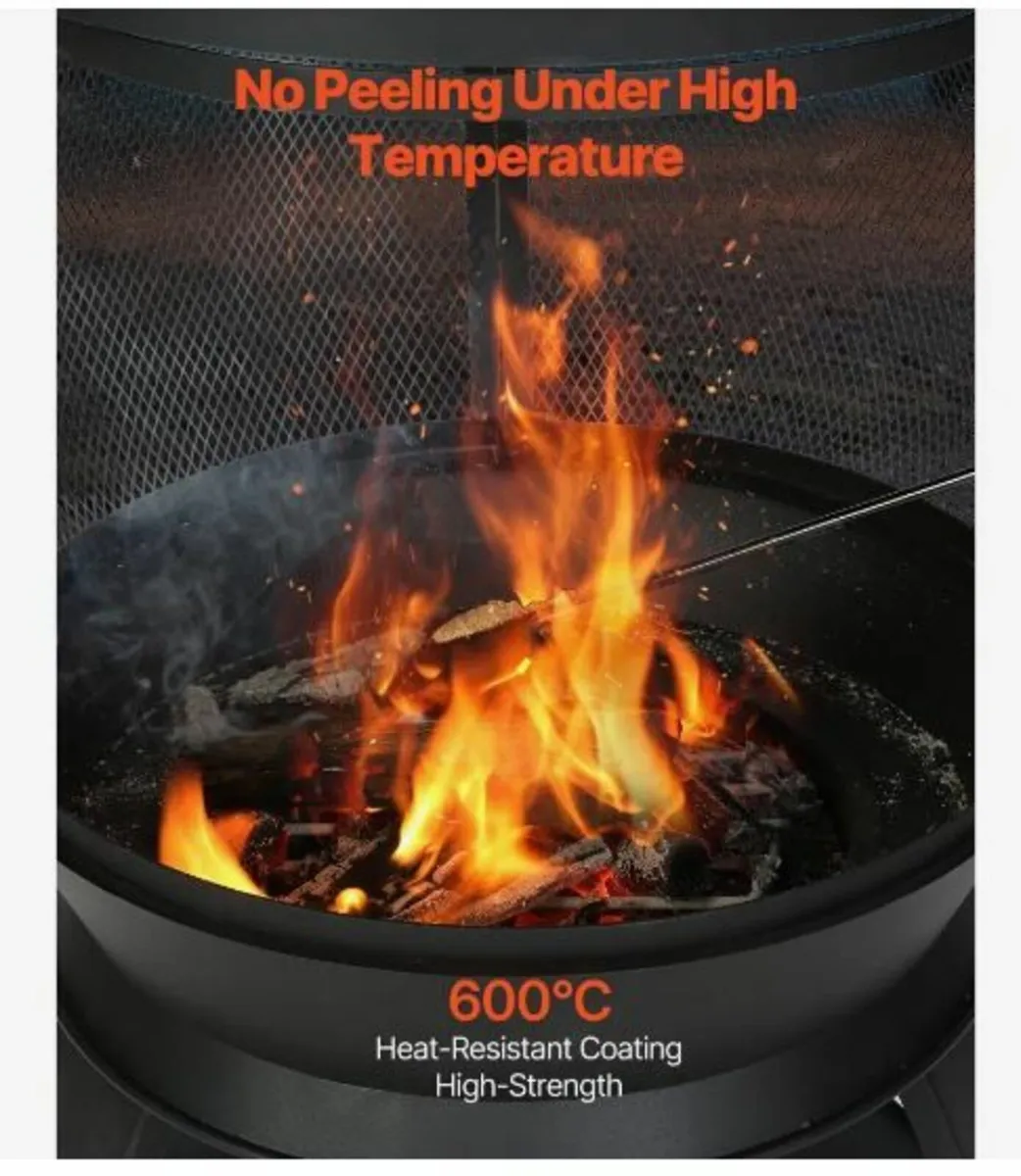 22 Inch Chiminea Outdoor Iron Fireplace - Image 2