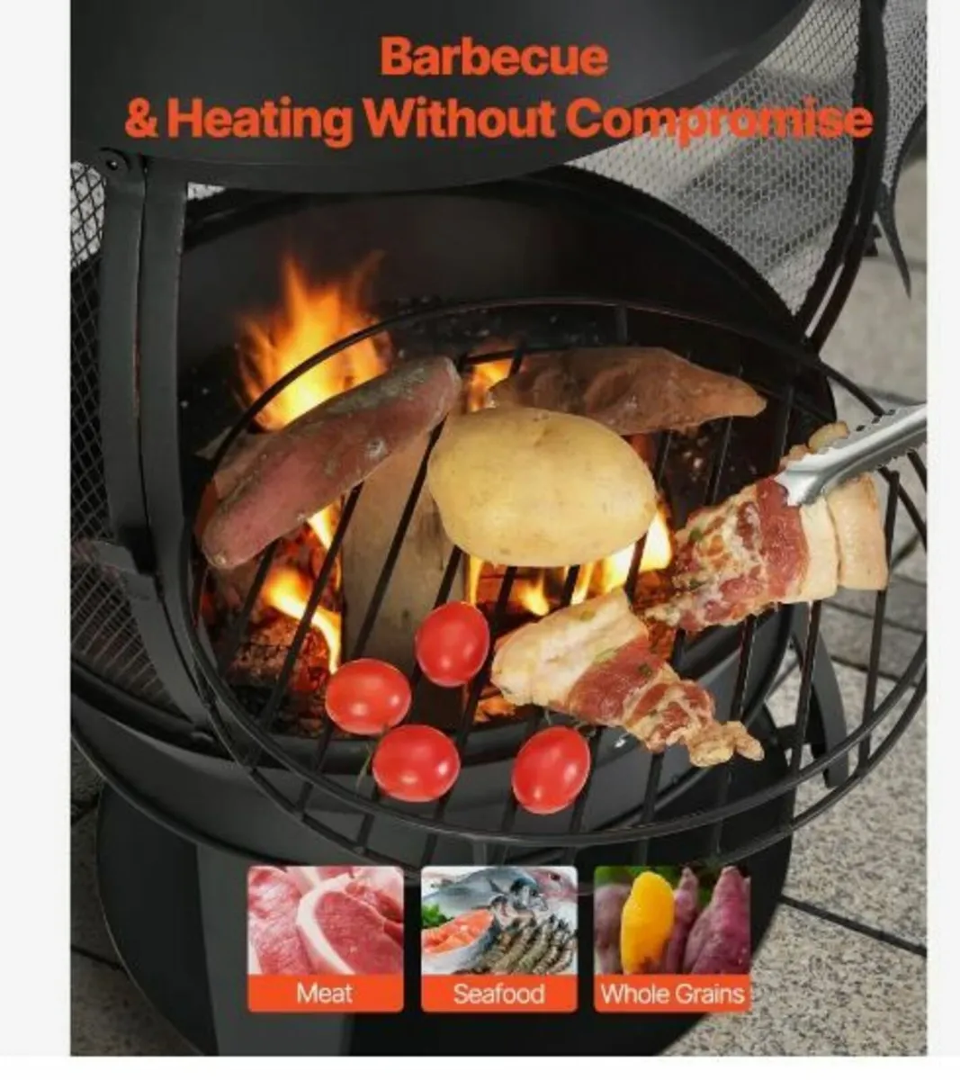 22 Inch Chiminea Outdoor Iron Fireplace - Image 3