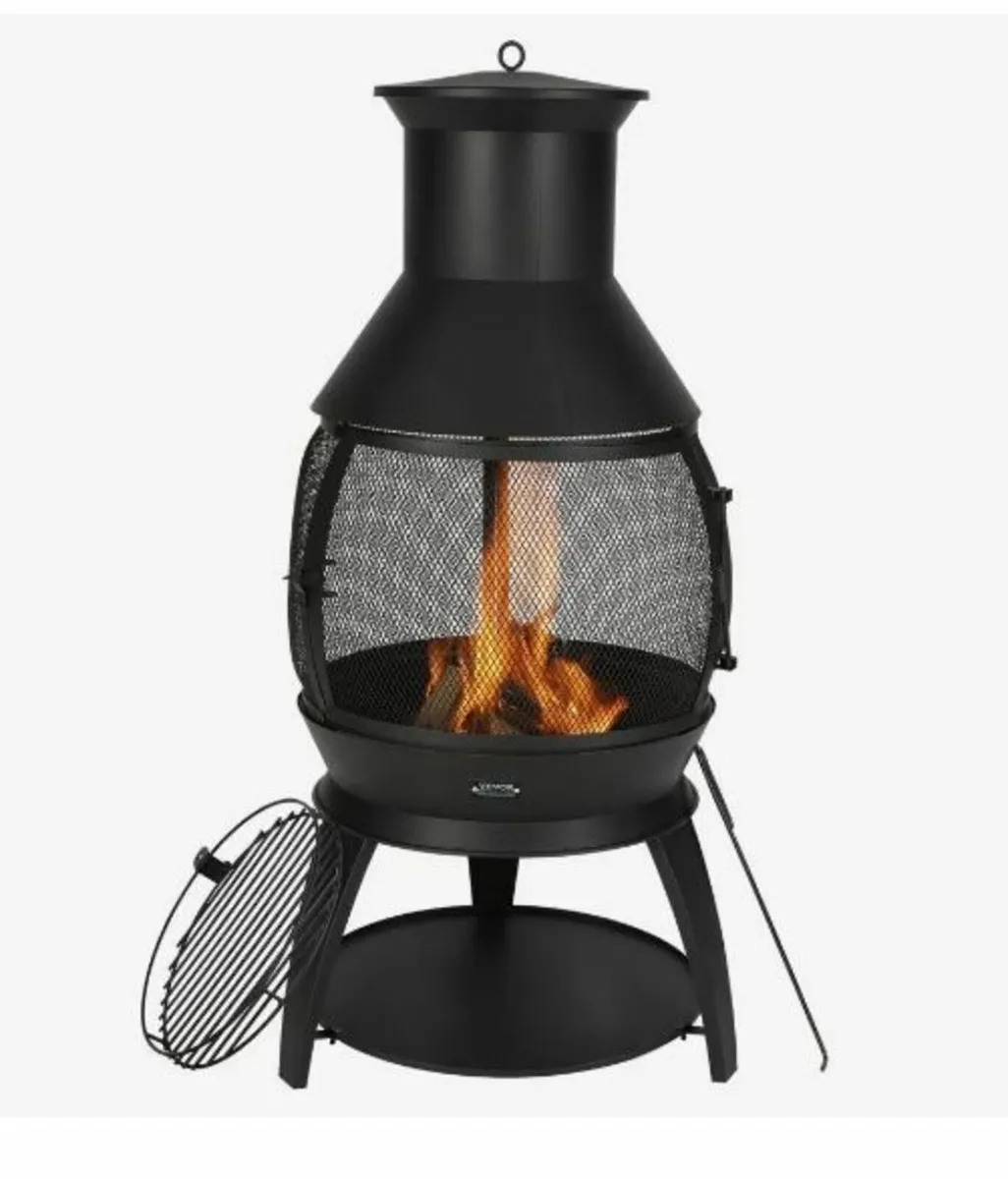 22 Inch Chiminea Outdoor Iron Fireplace - Image 4