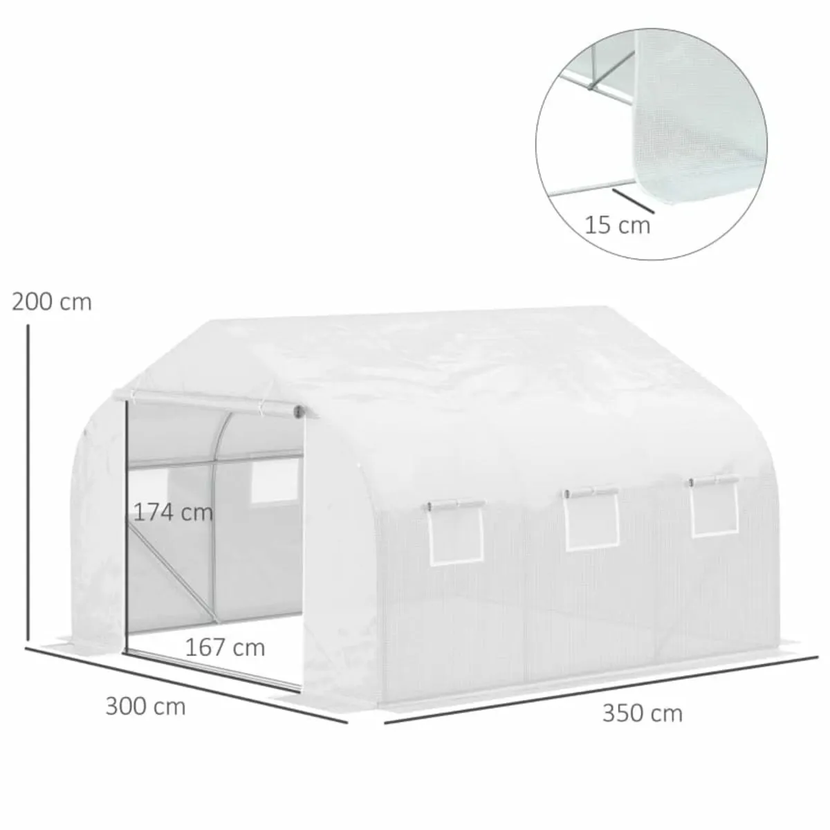 4.5x3x2m PE Mesh Cover Galvanized Metal Frame Walk - Image 3