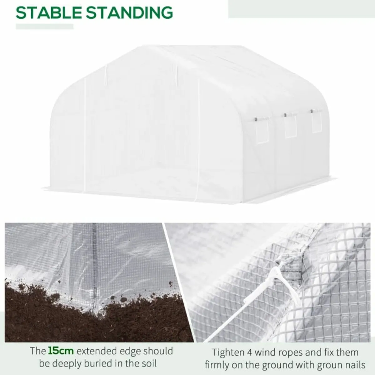 4.5x3x2m PE Mesh Cover Galvanized Metal Frame Walk - Image 4