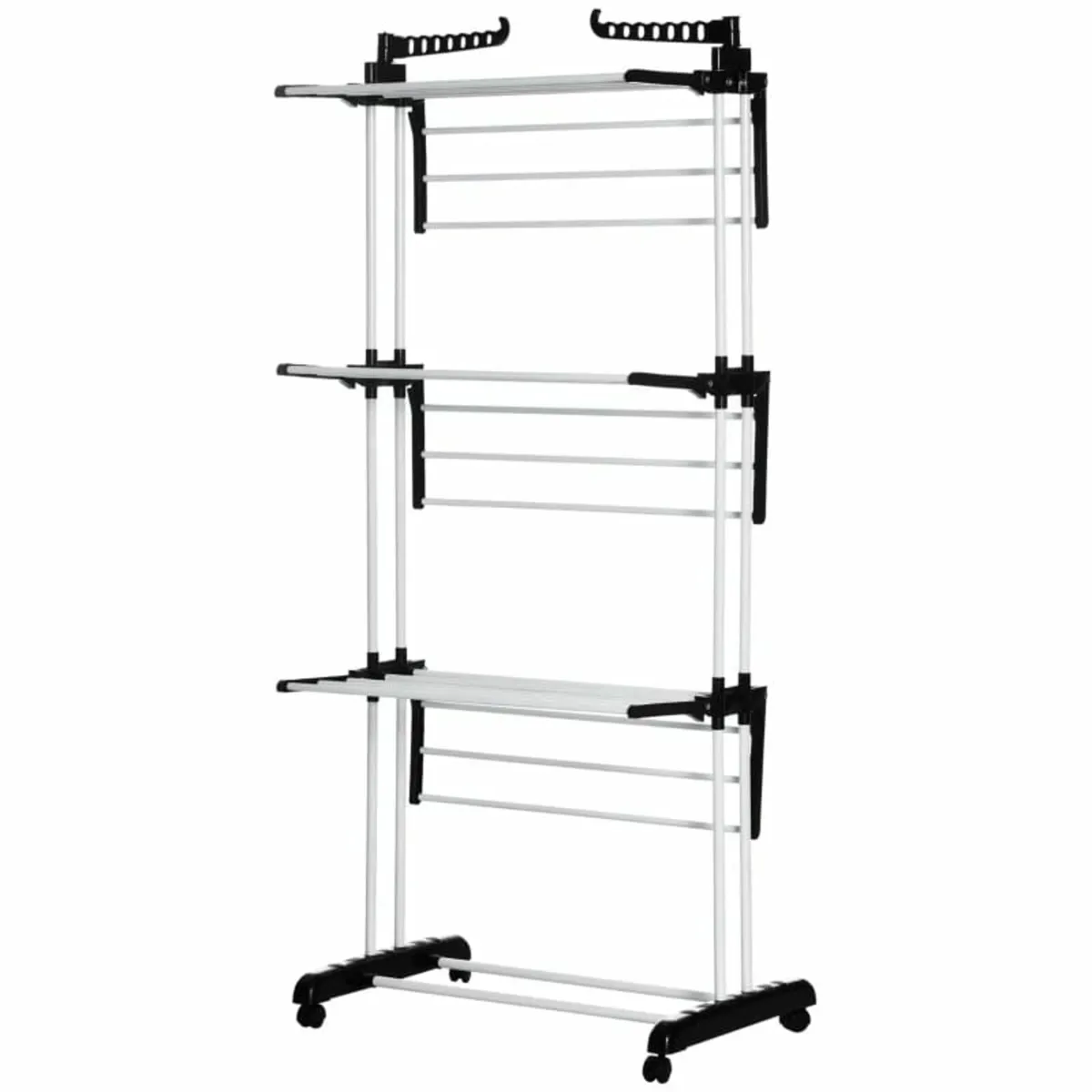 Foldable Clothes Drying Rack, 4-Tier Steel Garment - Image 1