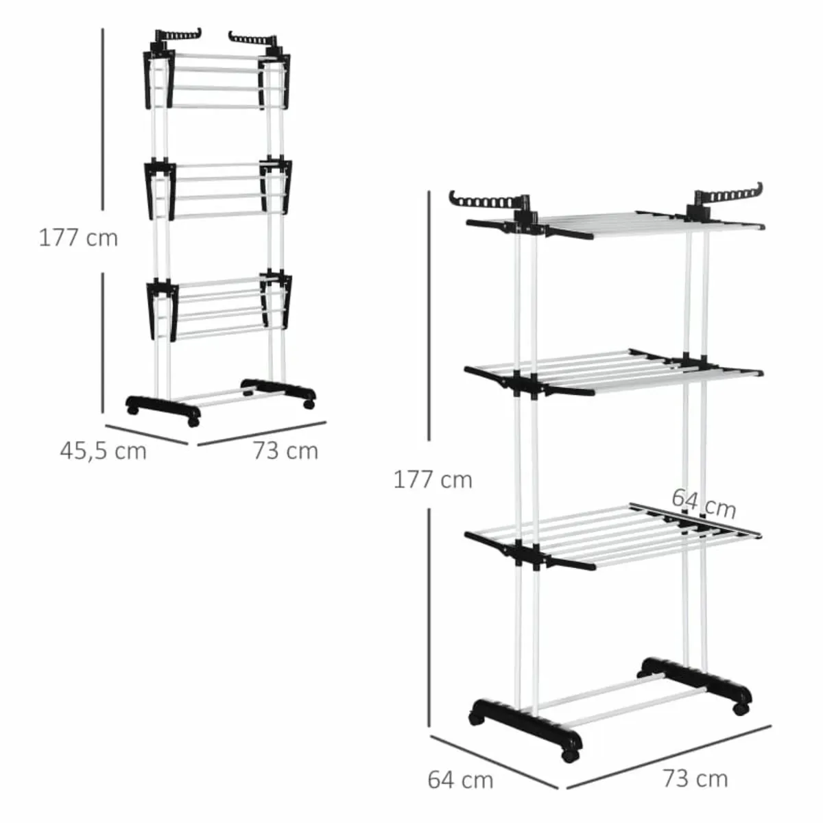 Foldable Clothes Drying Rack, 4-Tier Steel Garment - Image 2