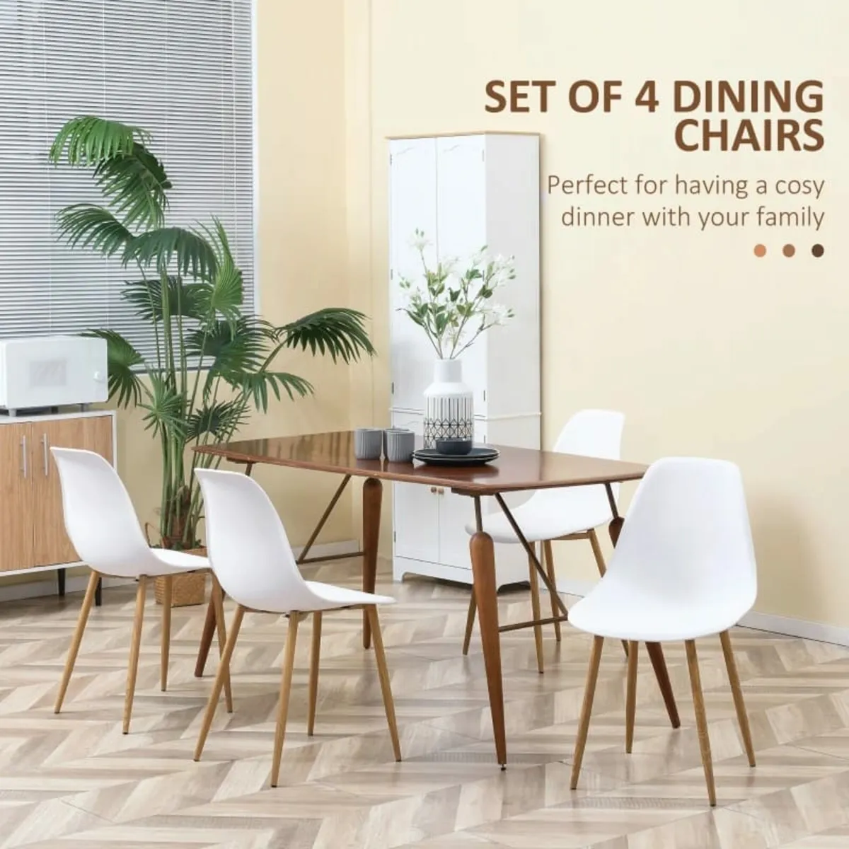 Modern Dining Chairs Set of 4, Kitchen Chairs with - Image 4