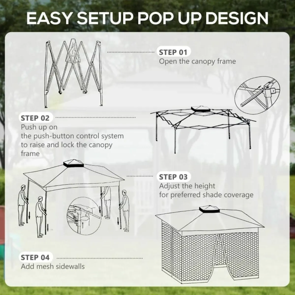 3.25 x 3.25m Deluxe Metal Gazebo, with Curtains - - Image 4