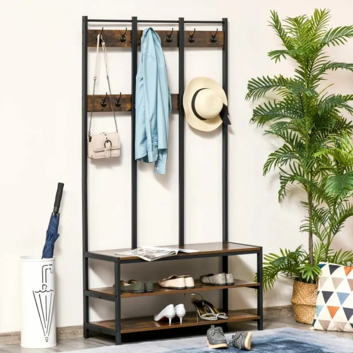 Coat Rack Stand, Free Standing Hall Tree, Coat Sta - Image 2