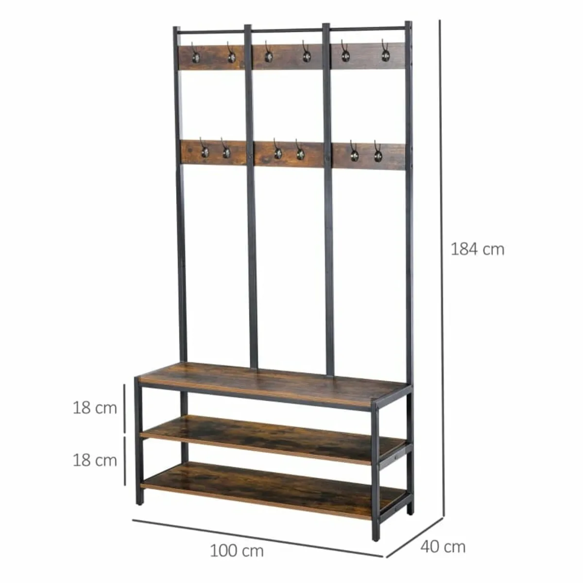 Coat Rack Stand, Free Standing Hall Tree, Coat Sta - Image 3