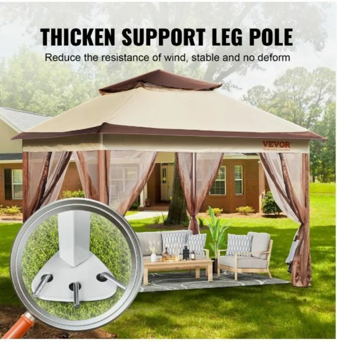 Patio Gazebo, 11 x 11 FT Pop up Gazebo - Image 4