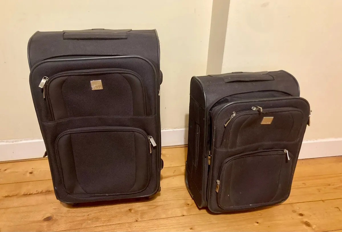 2-Piece Black Travel Luggage Set - Image 2