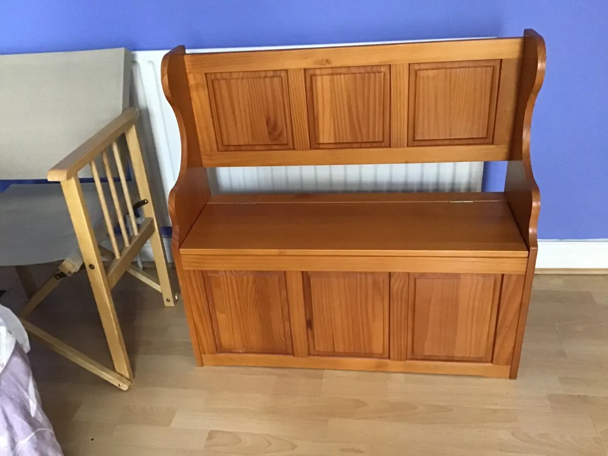 1 Pine seat storage box and larger storage box - Image 2