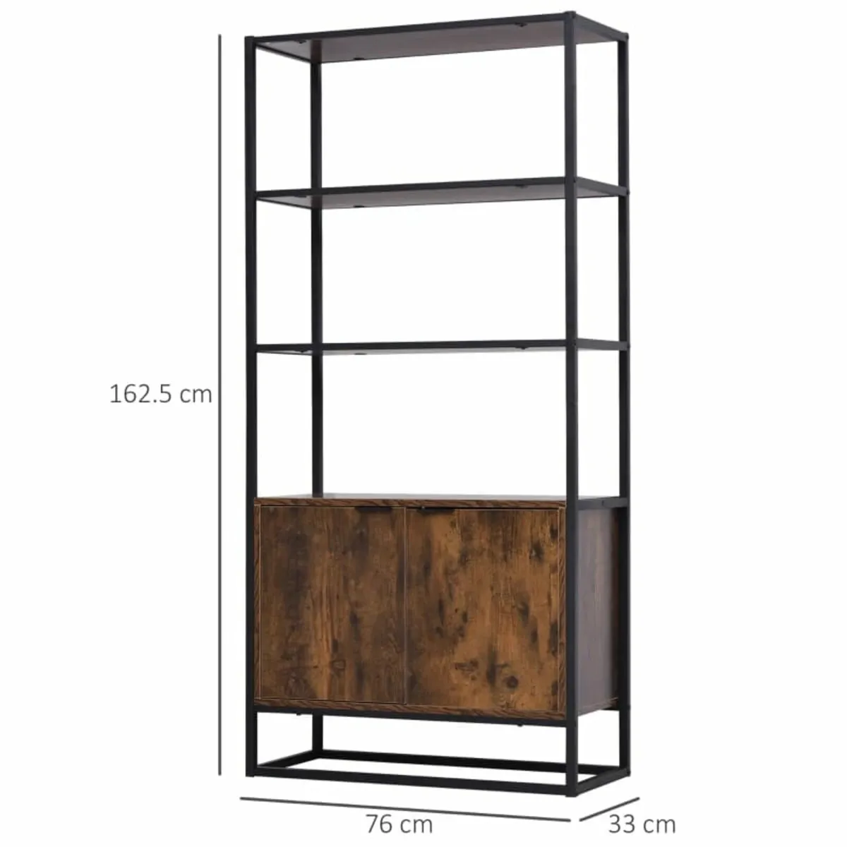 Storage Cabinet with 3 Open Shelves Cupboard Frees - Image 2