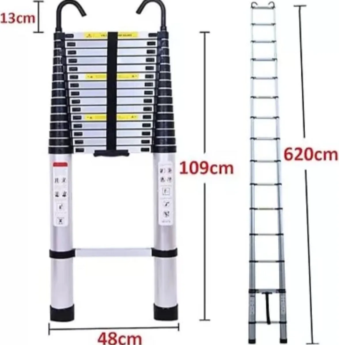 NEW 6.2m Metre Telescopic Ladder 20.3ft Ladders - Image 2