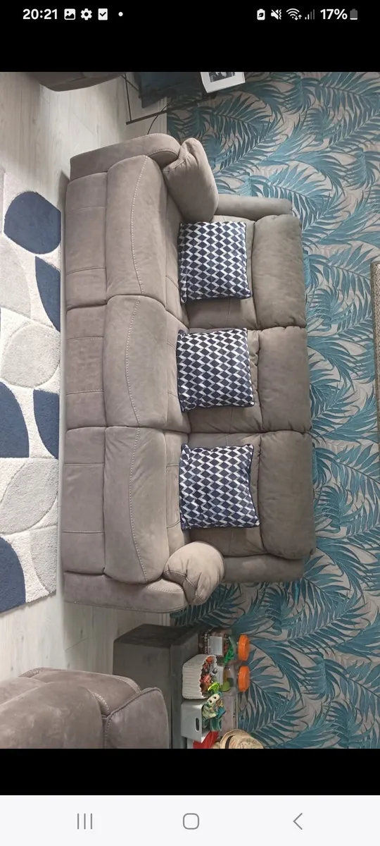Grey sofa and arm chair - Image 1