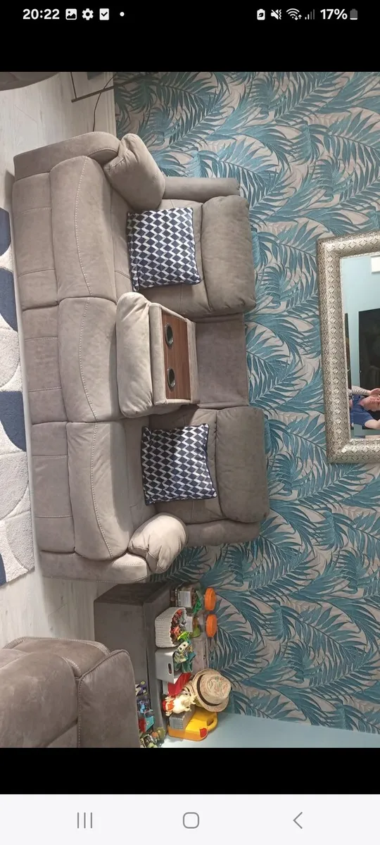 Grey sofa and arm chair - Image 2