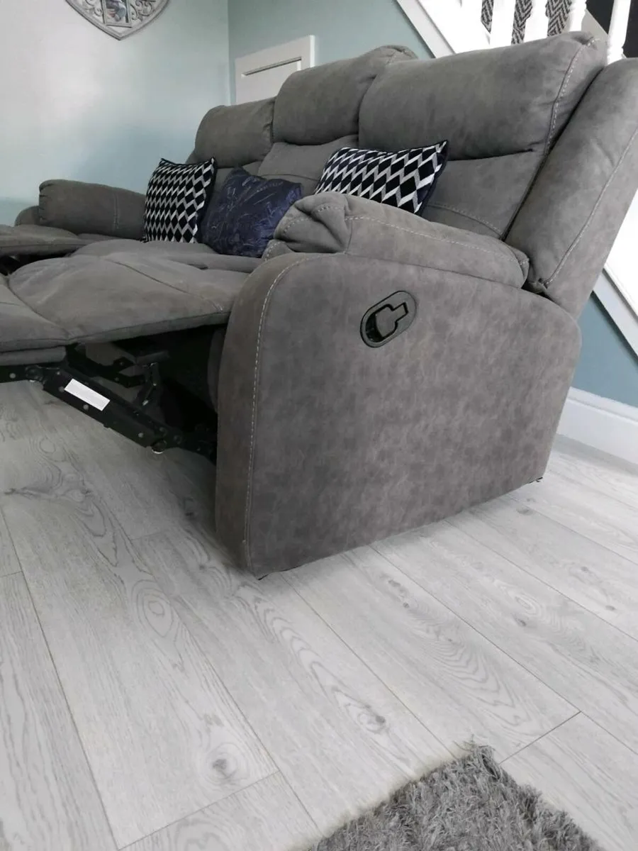 Grey sofa and arm chair - Image 3