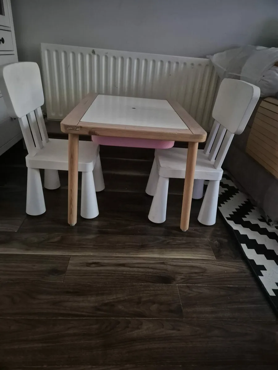 Ikea kids table with Storage & Chairs - Image 3
