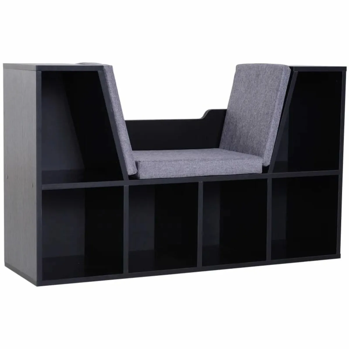 Bookcase Storage Shelf with Cushioned Reading Seat - Image 1