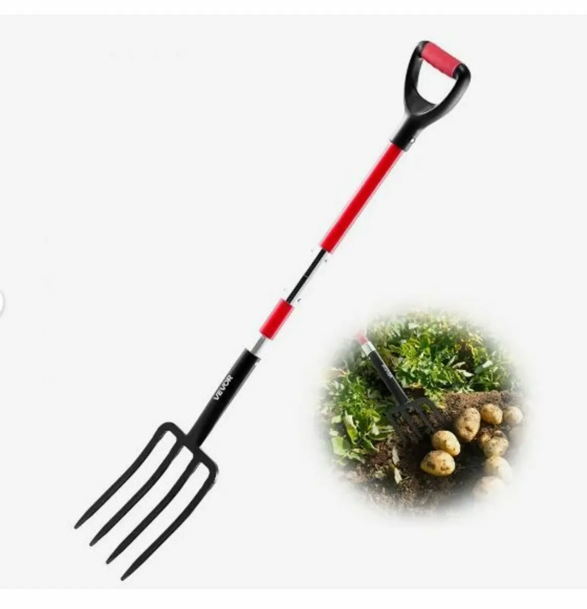 4 Tines Garden Fork Fiberglass Handle - Image 1