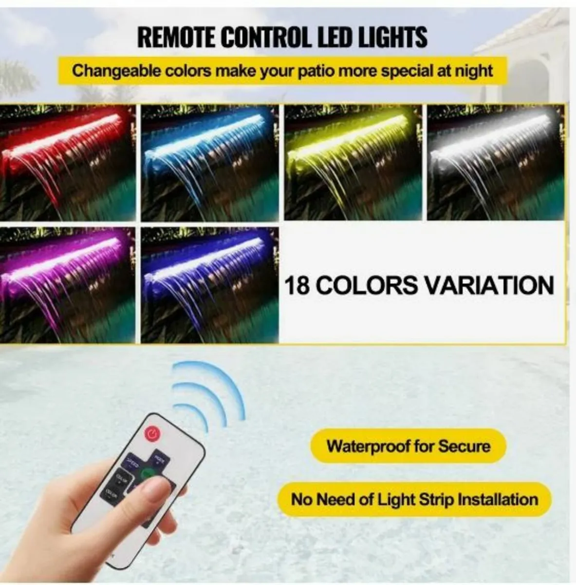 Colorful LED swimming pool waterfall - Image 2