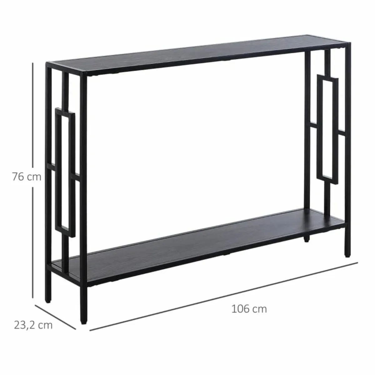 Industrial Console Table with Storage Shelf, Narro - Image 2