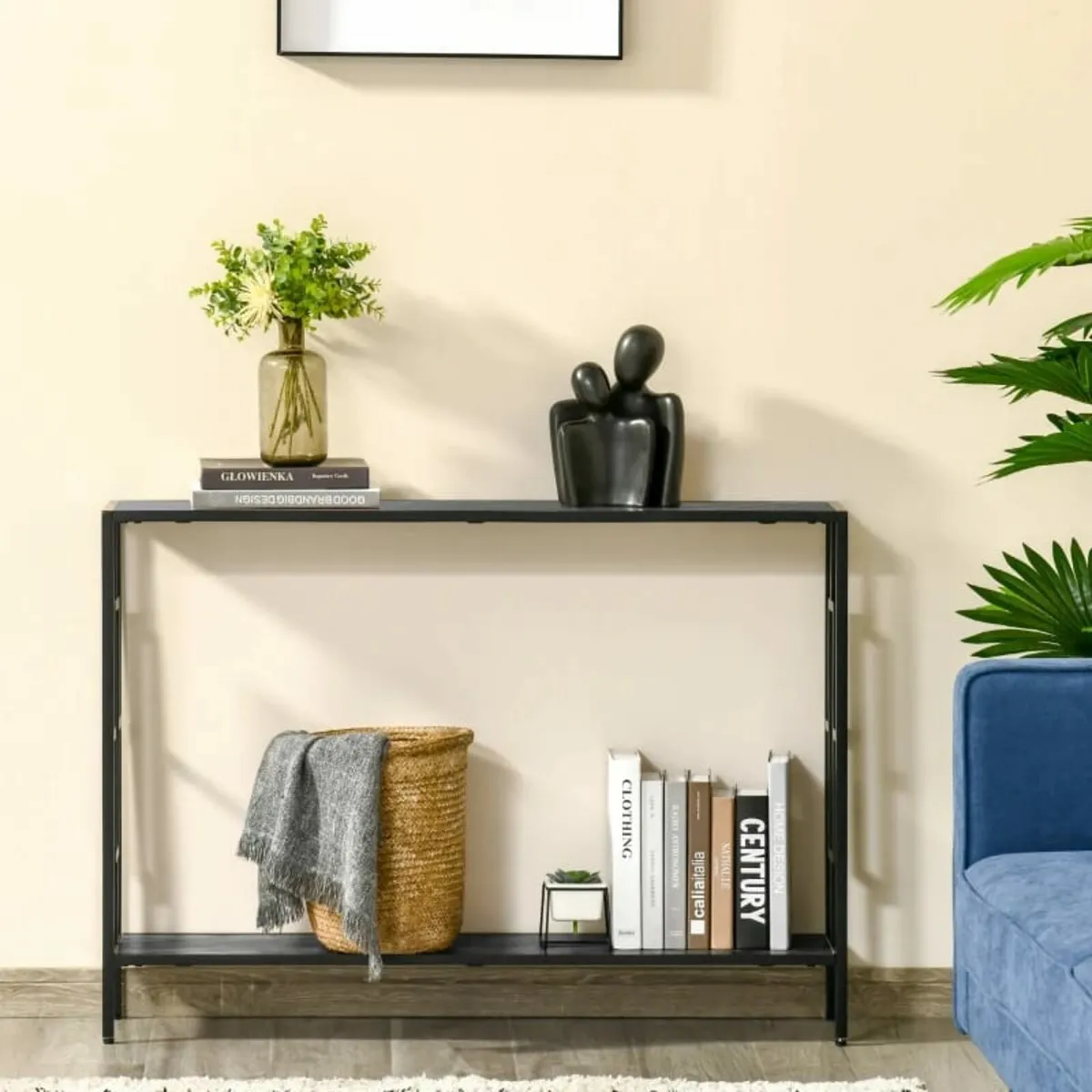 Industrial Console Table with Storage Shelf, Narro - Image 3