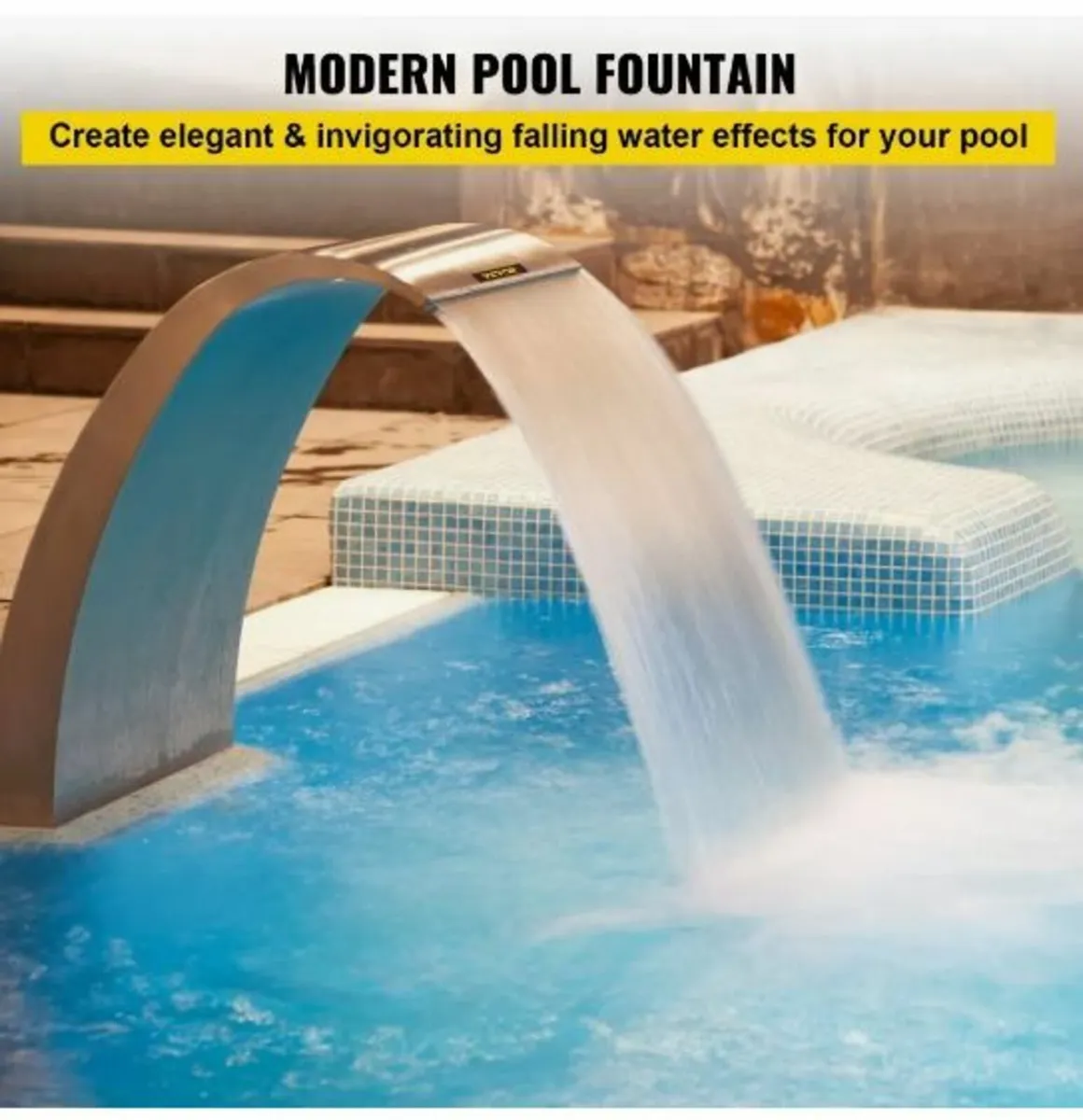 Pool Waterfall Fountain Stainless Steel - Image 2