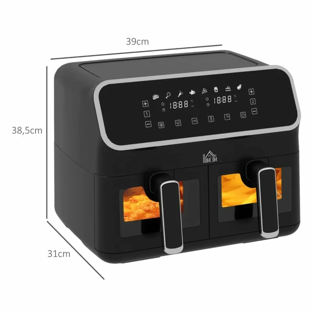 8L Dual Basket Air Fryer, 80-200℃, with Sync Funct - Image 2