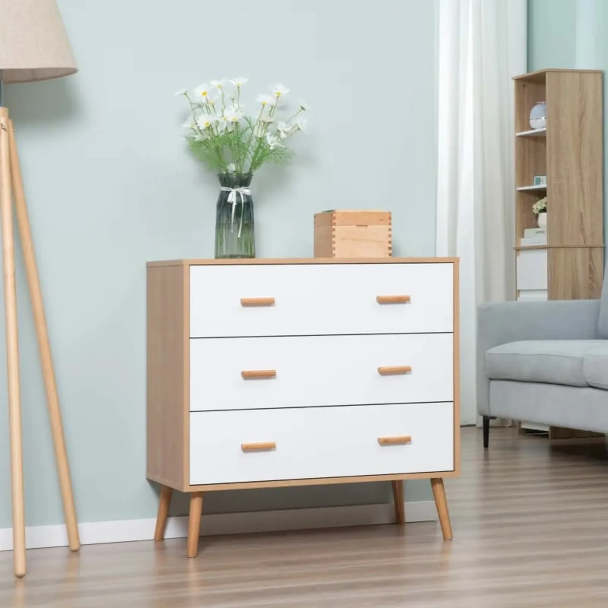 Chest of Drawers with 3 Drawers, Bedroom Cabinet, - Image 3