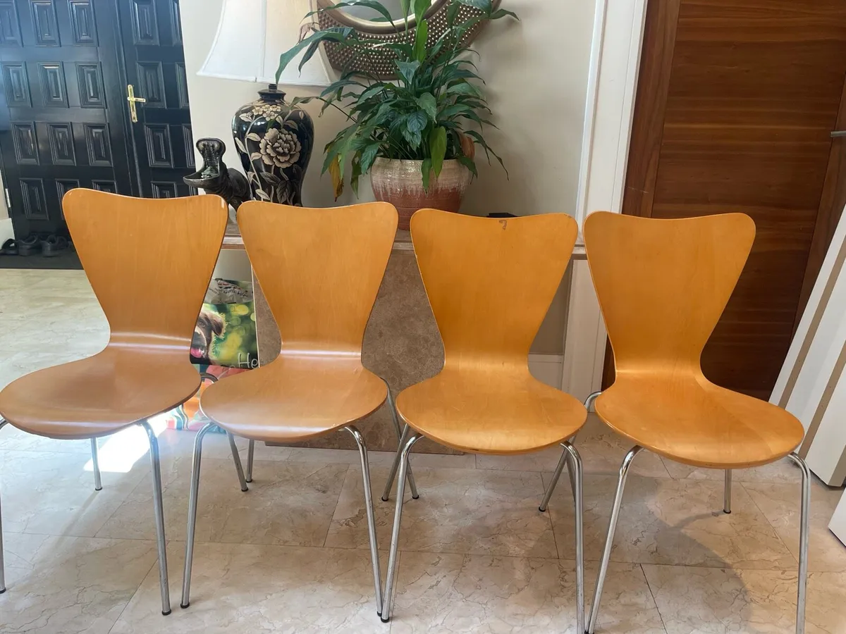 4 x Modern Stackable Kitchen Dining Chairs-Deliver - Image 1