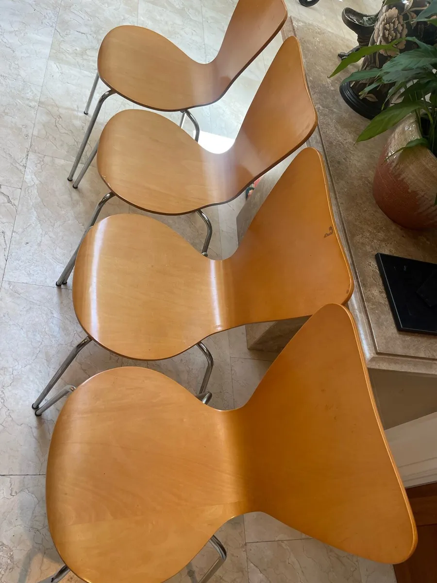 4 x Modern Stackable Kitchen Dining Chairs-Deliver - Image 2
