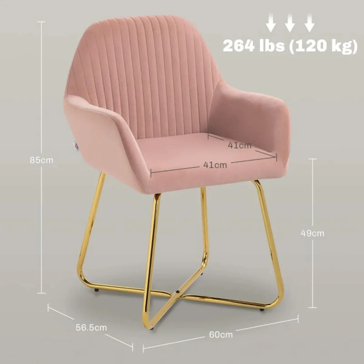 Modern Arm Chair Upholstered Accent Chair with Met - Image 2