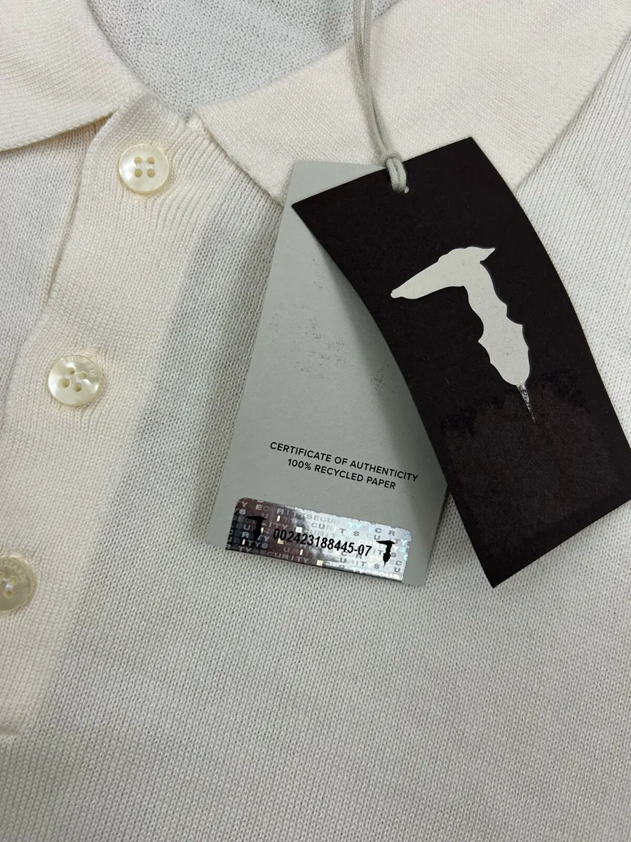NEW Trussardi Slik Blend Short Sleeve Sweater Polo - Image 4
