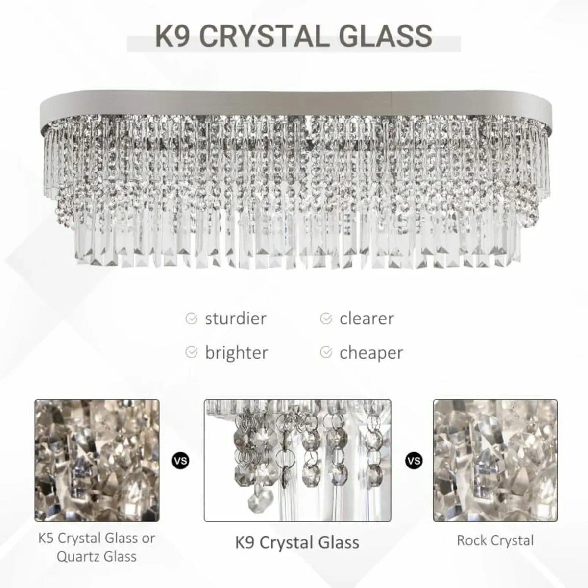 Modern Raindrop Crystal Chandelier, Round Rectangu - Image 4