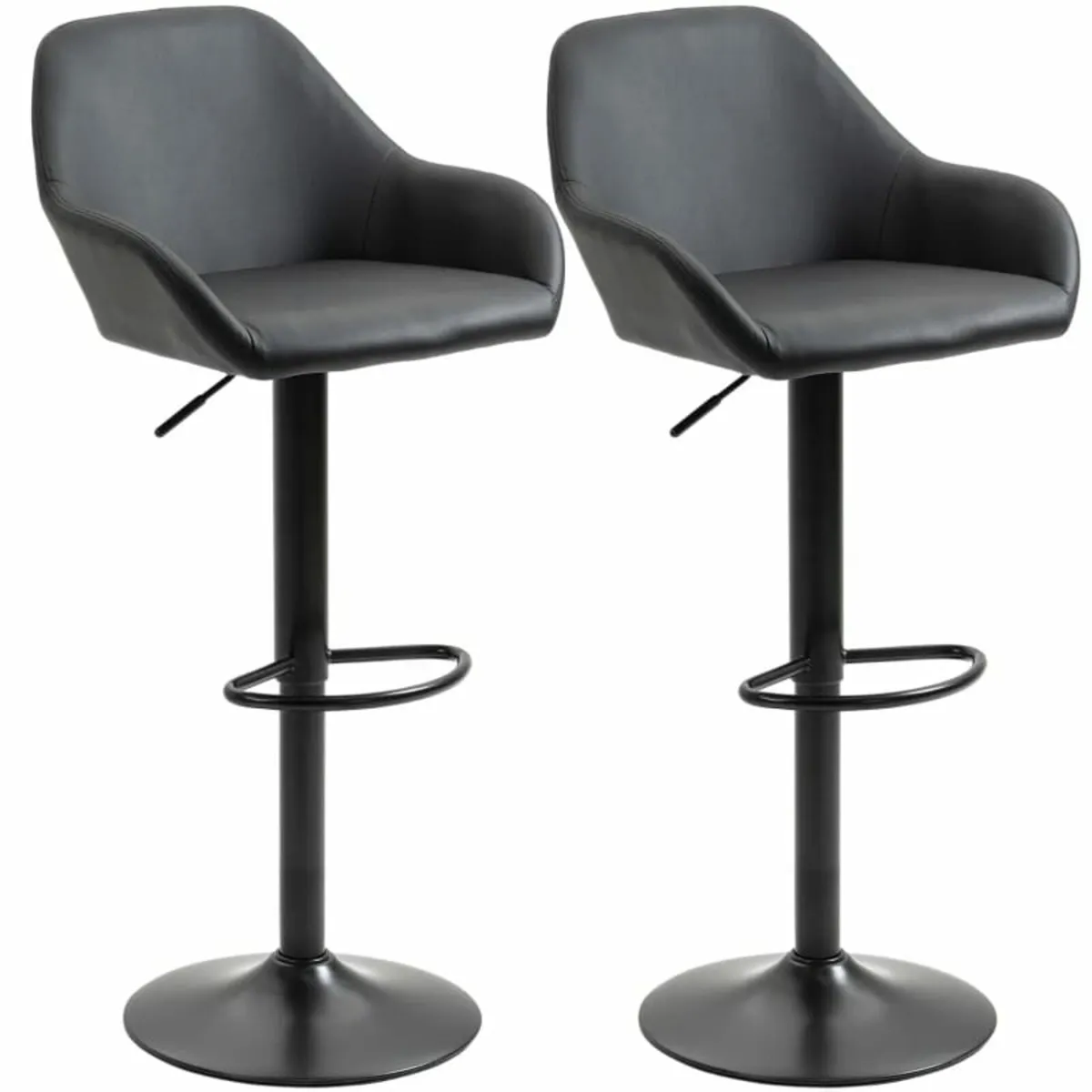 Adjustable Bar Stools Set of 2, Swivel Barstools w - Image 1