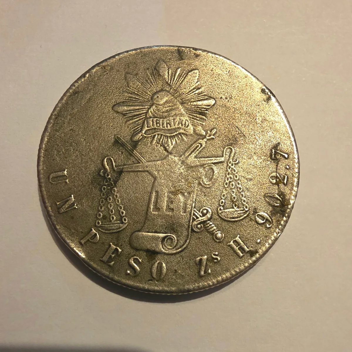 1870 un peso republica mexicana - Image 1