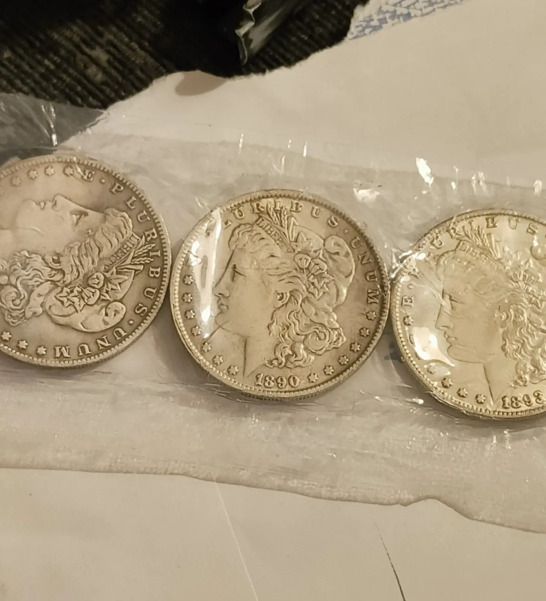 3 x American silver dollars - Image 2