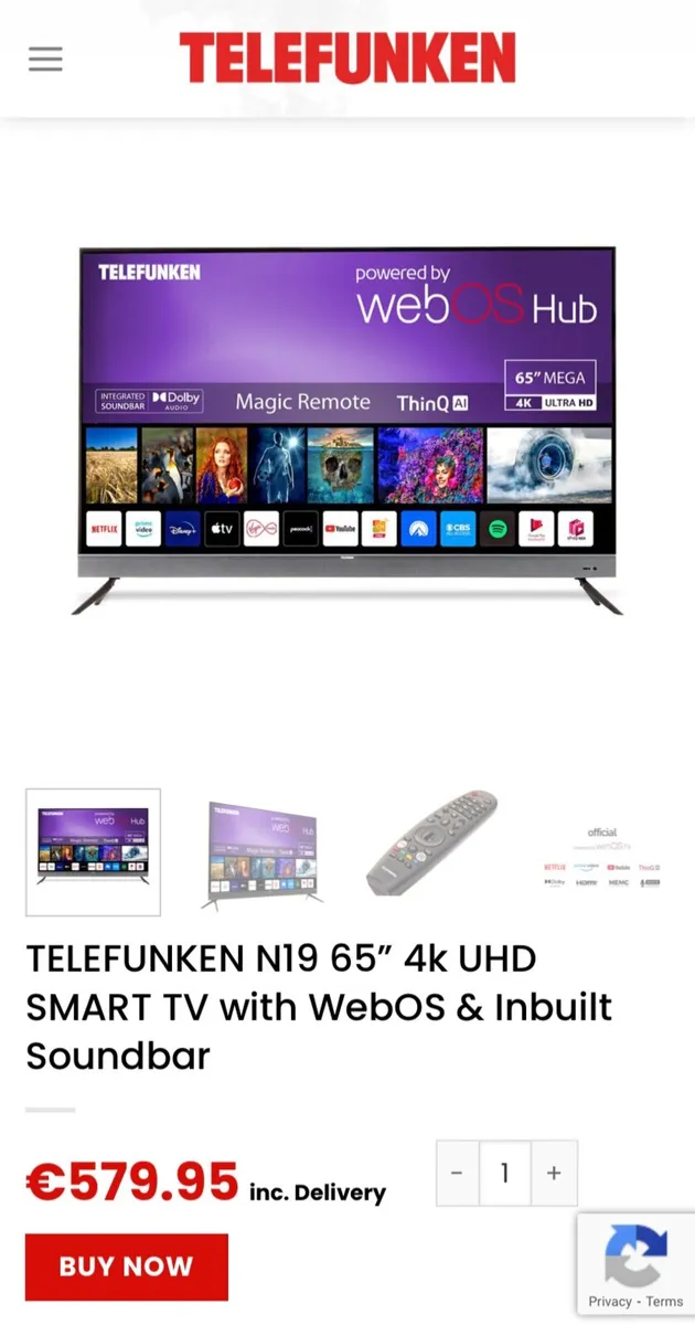 Telefunken 65’ Smart TV - Image 3