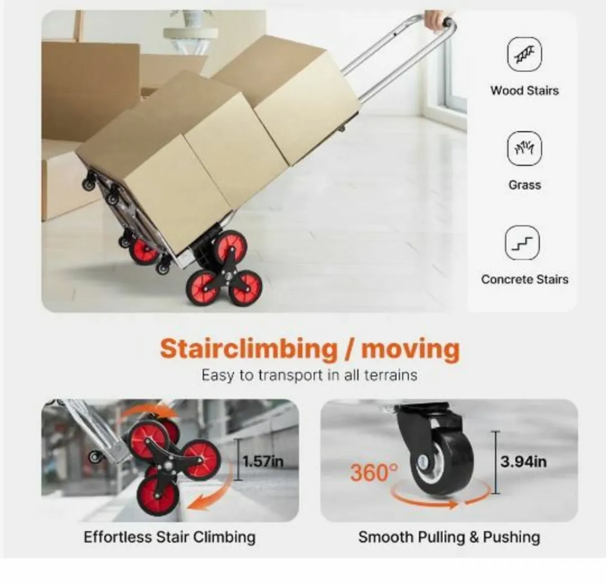Stair Climbing Cart Heavy Duty Folding Hand Truck - Image 4